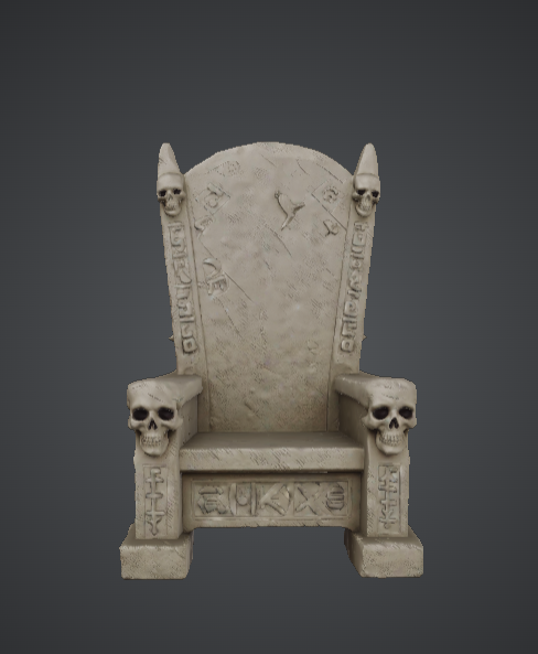 Gothic Skull Throne – Dark Fantasy Stone Chair