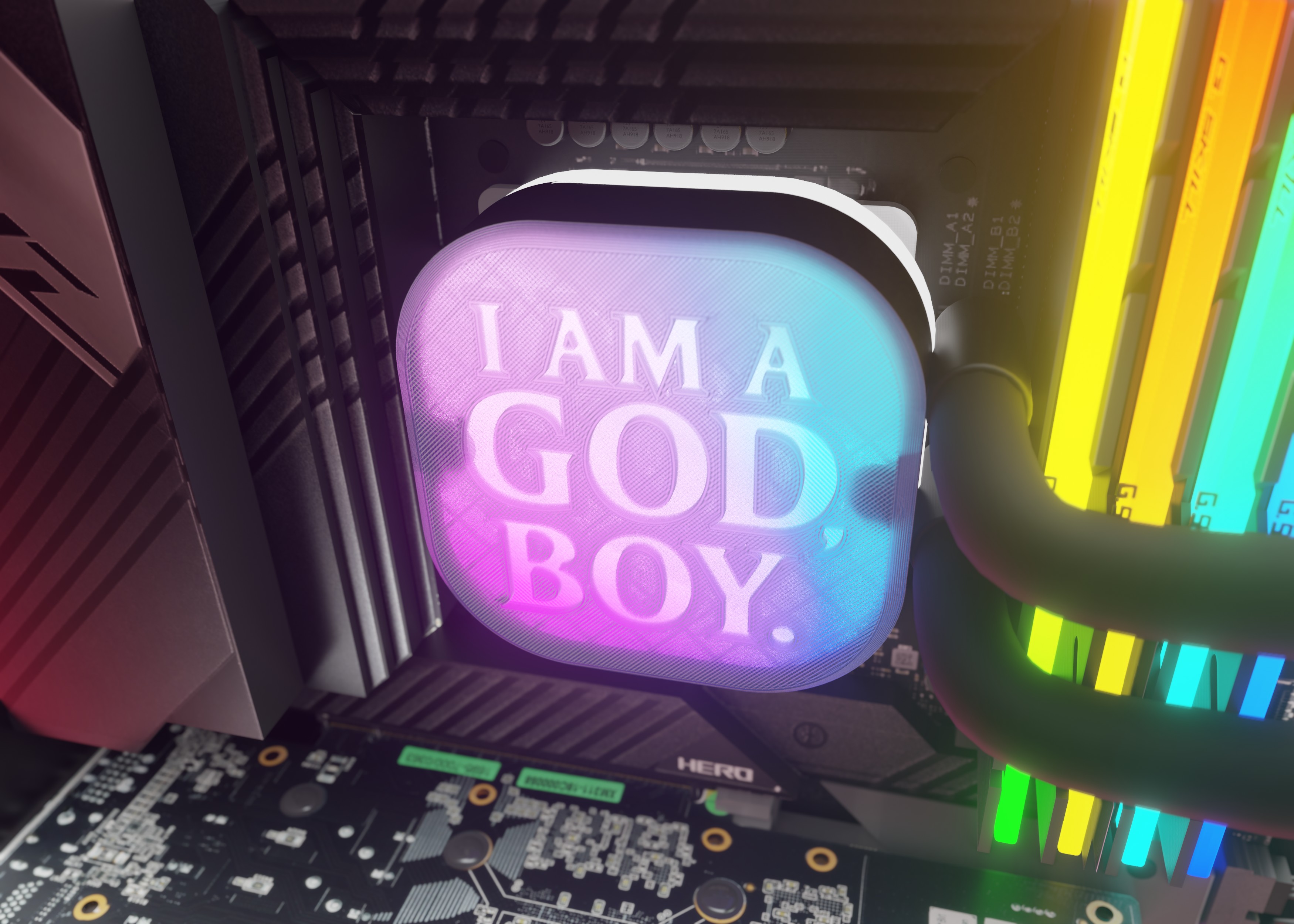 Corsair AIO Cooler Capswap module - God Of War, BOY!
