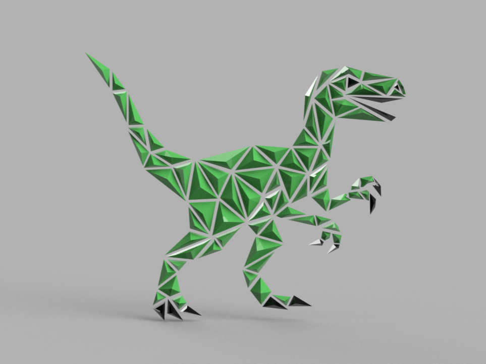 Geometric Velociraptor Wall Art