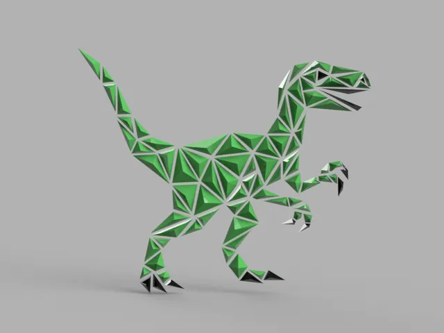Geometric Velociraptor Wall Art