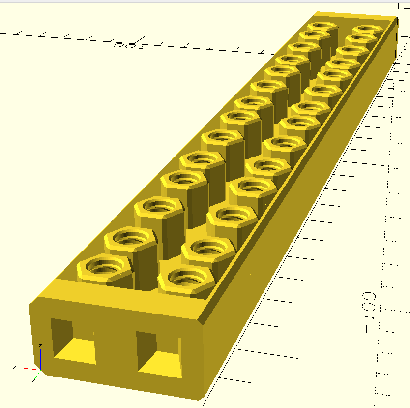 Rail with integrated Caps for 10 inch Rack System