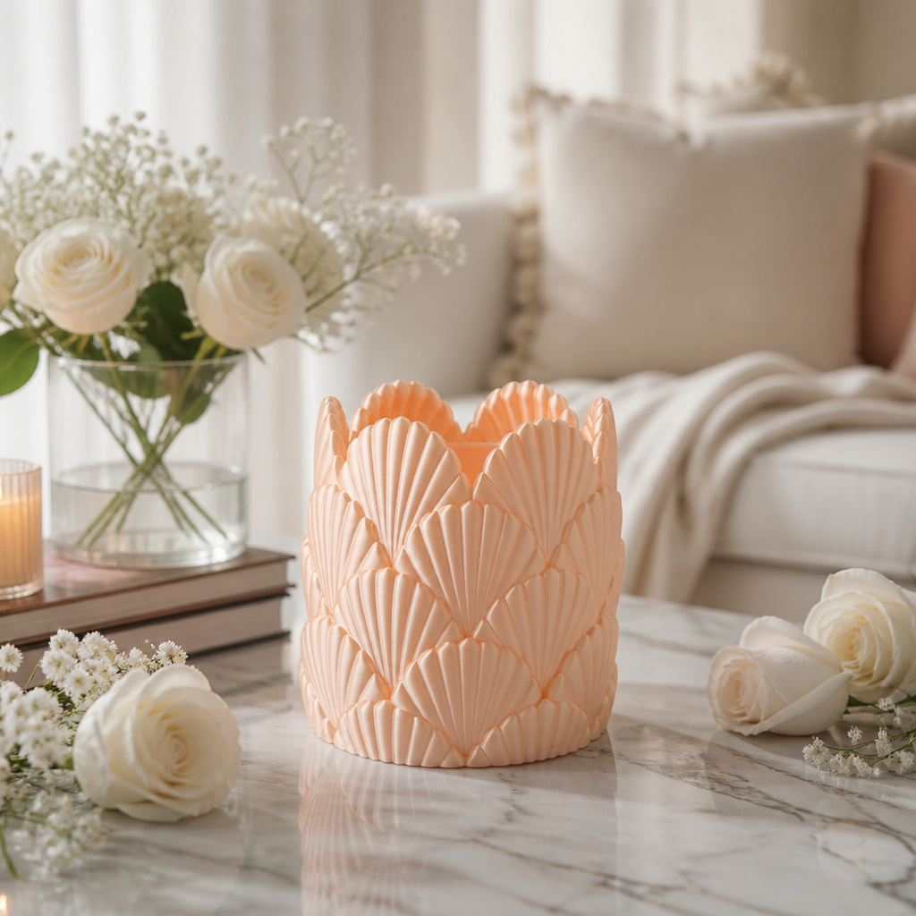 Peach Seashell Vase