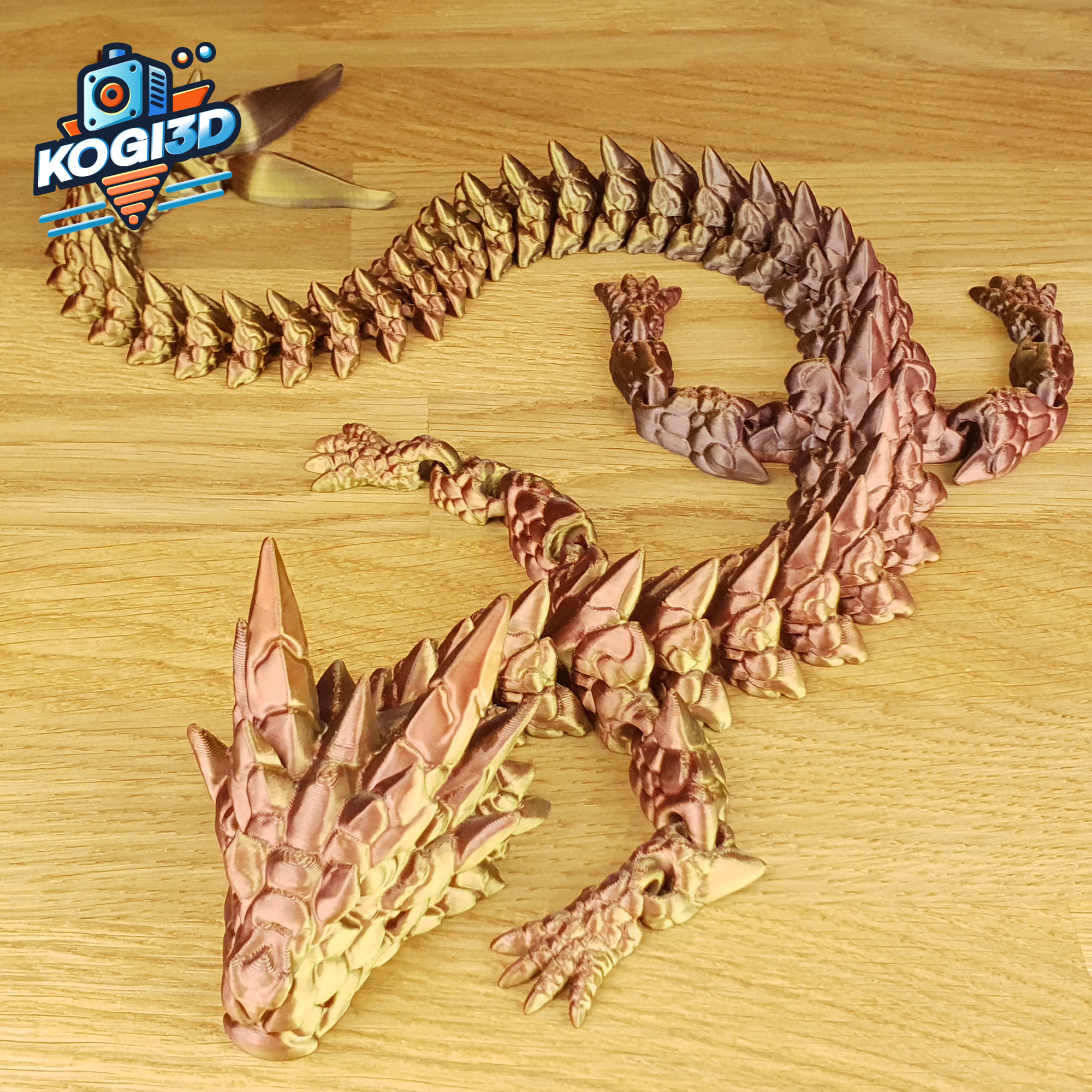 Print in Place Fully Articulated Flexi Dragon