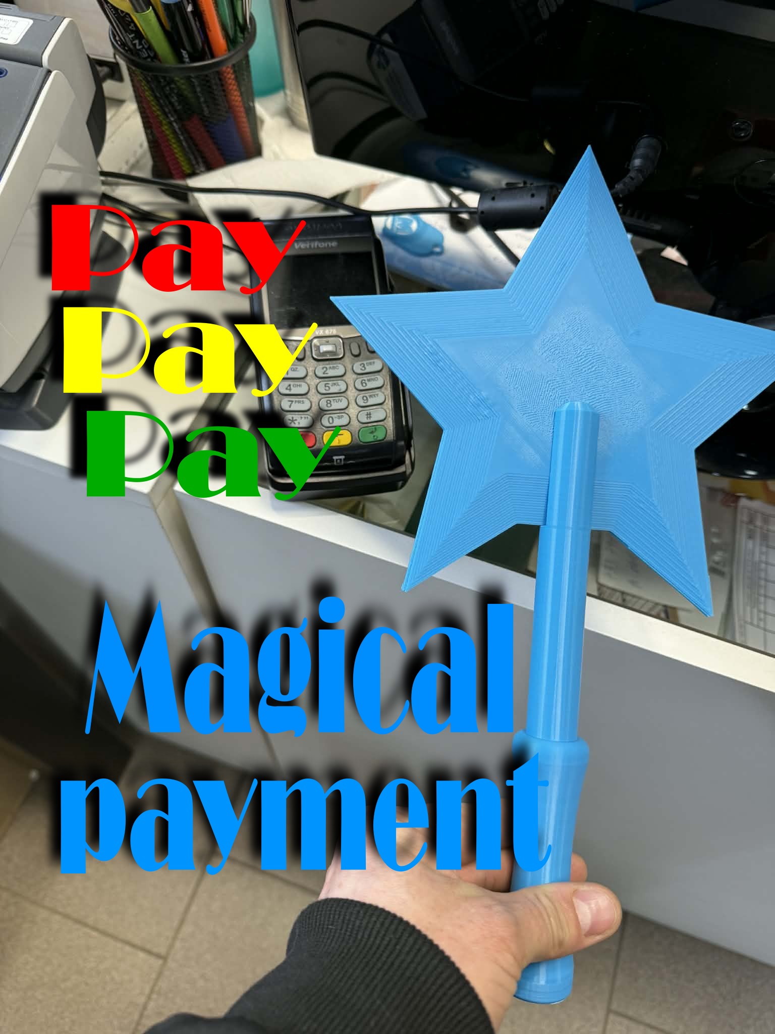 Magical payment with a magic wand 3D model