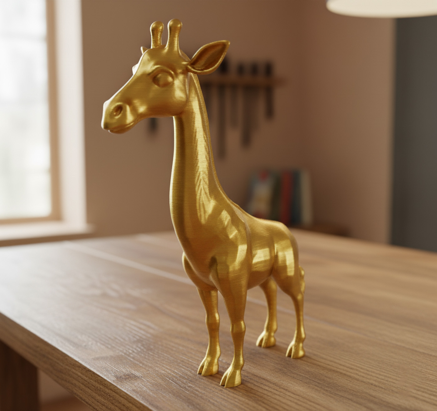 Golden giraffe statue / Soška zlatá žirafa