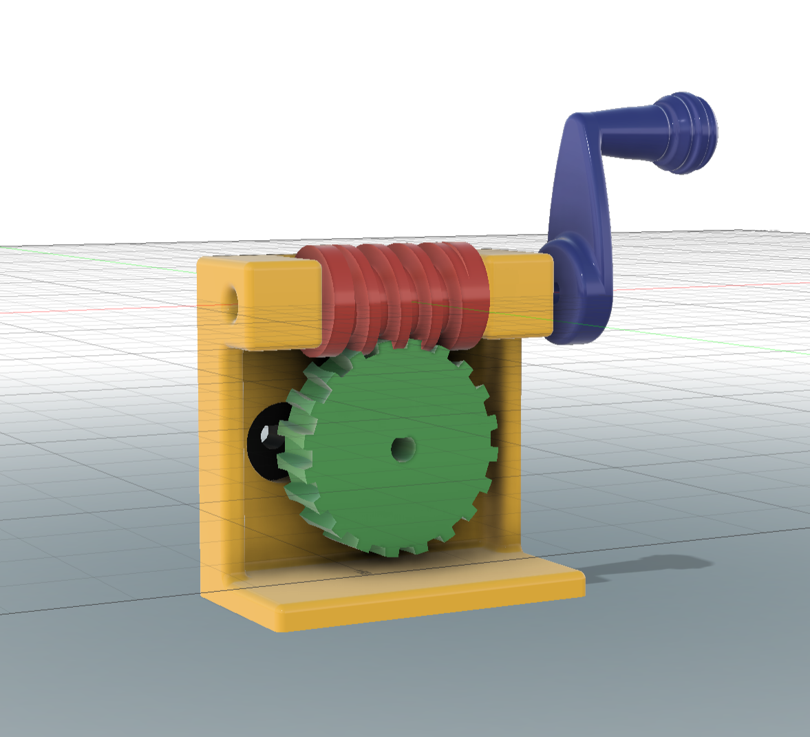 Worm Gear Assembly - Ball Bearings & D-Rod 3D model
