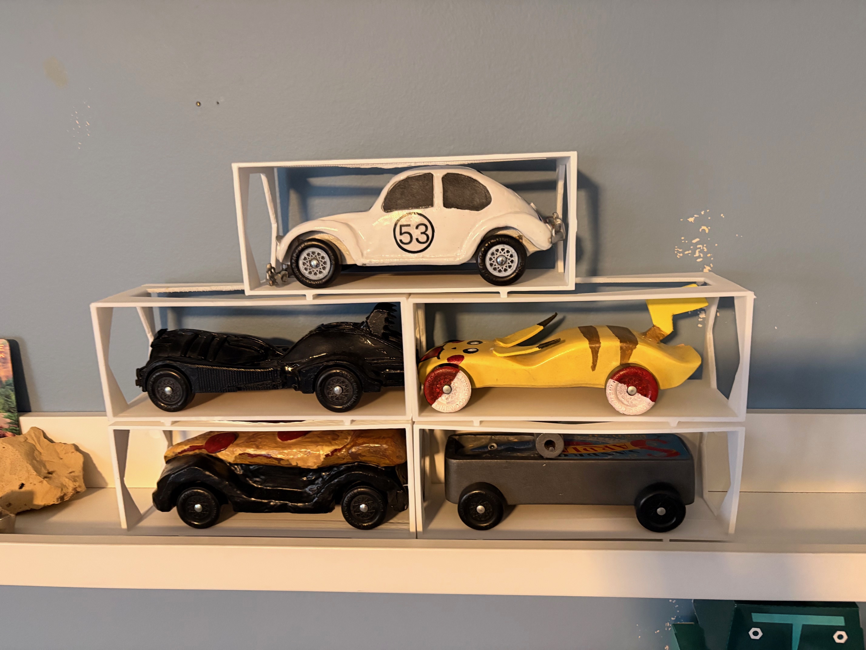 Pinewood Derby Car Storage Shelf Display