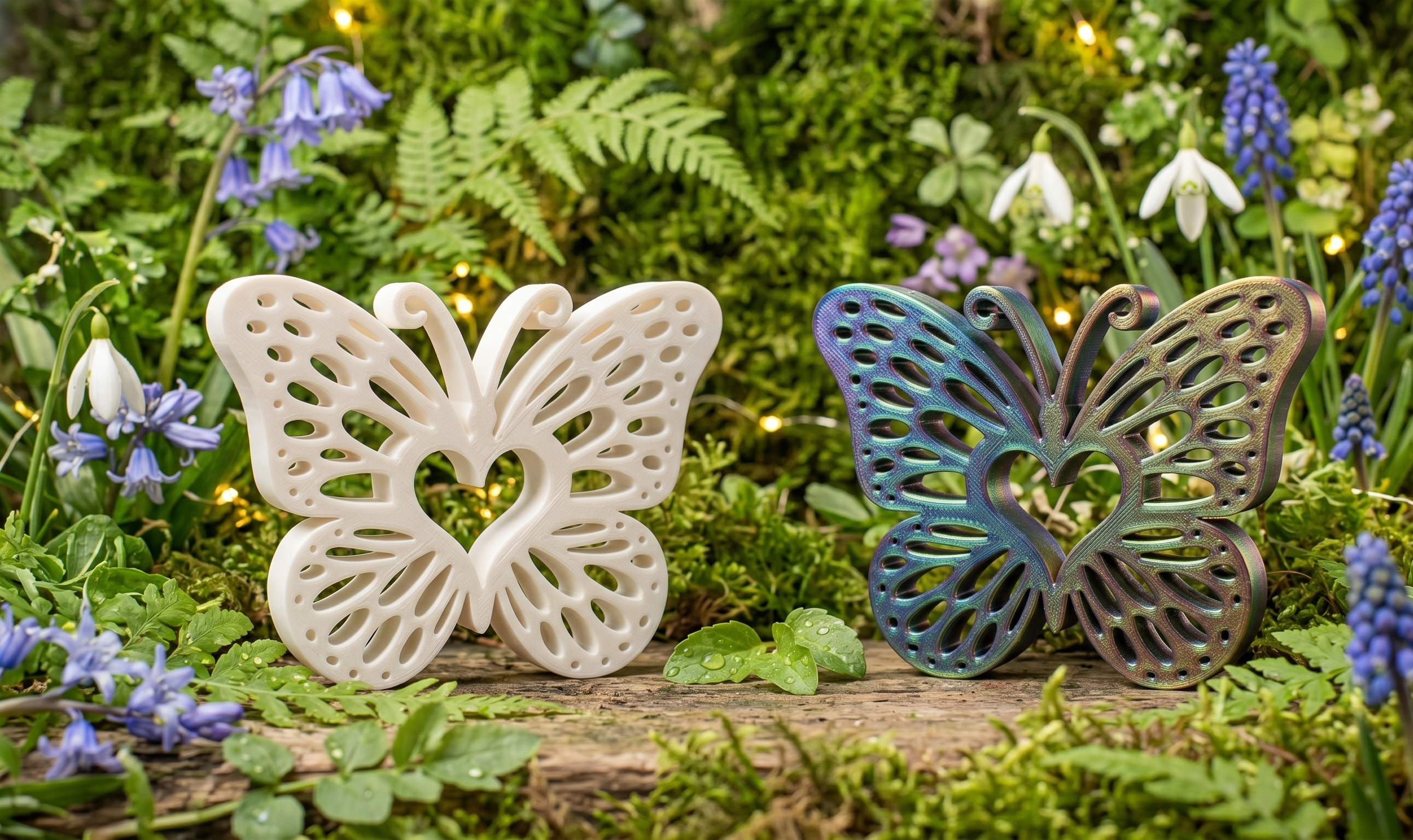 Intricate 3D Printed Heart Butterfly