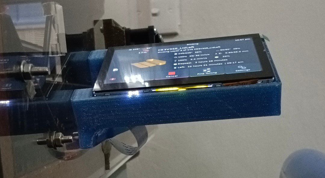 Klipper 4.3" 800x480 DSI Capacitive Touchscreen IPS LCD Ender 3 v3 SE mount