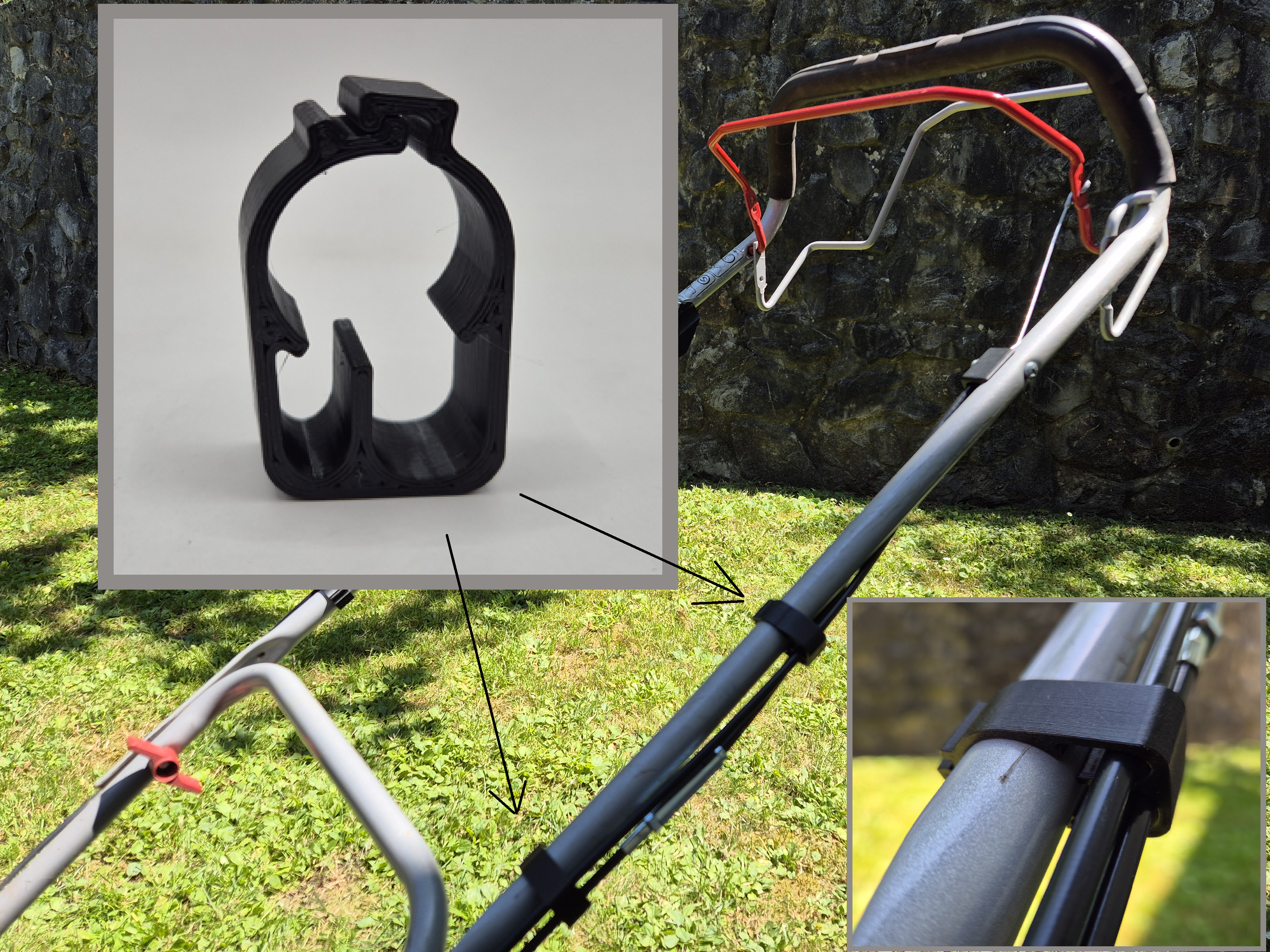 Lawn mower Bowden cable Clamp