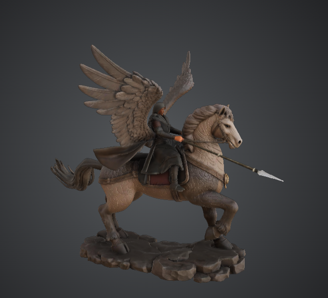 Winged Knight Cavalry with Lance – Angelic Mounted Warrior