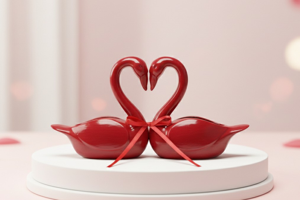 Tied by Love - Red Swan Couple Figurine
