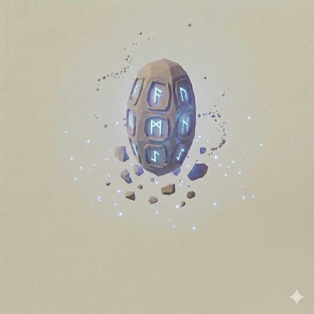 Low Poly Floating Rune Stone