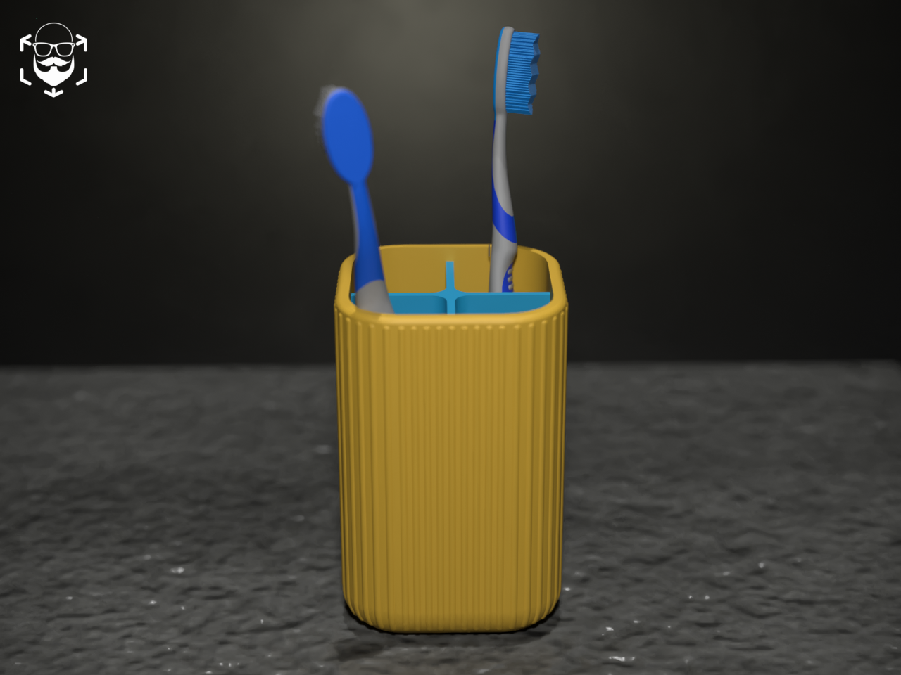 Modular Toothbrush Holder with Water Collection Tray – 3‑Part Design