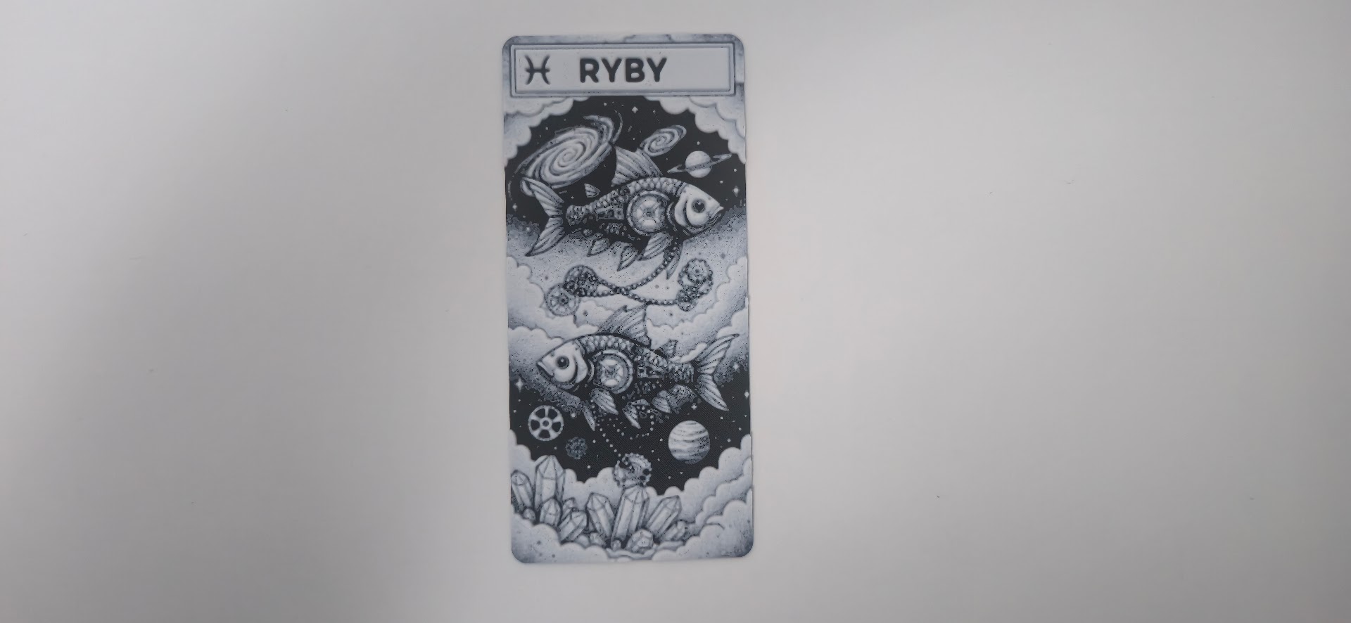 Cosmic Steampunk Pisces Zodiac Art Card