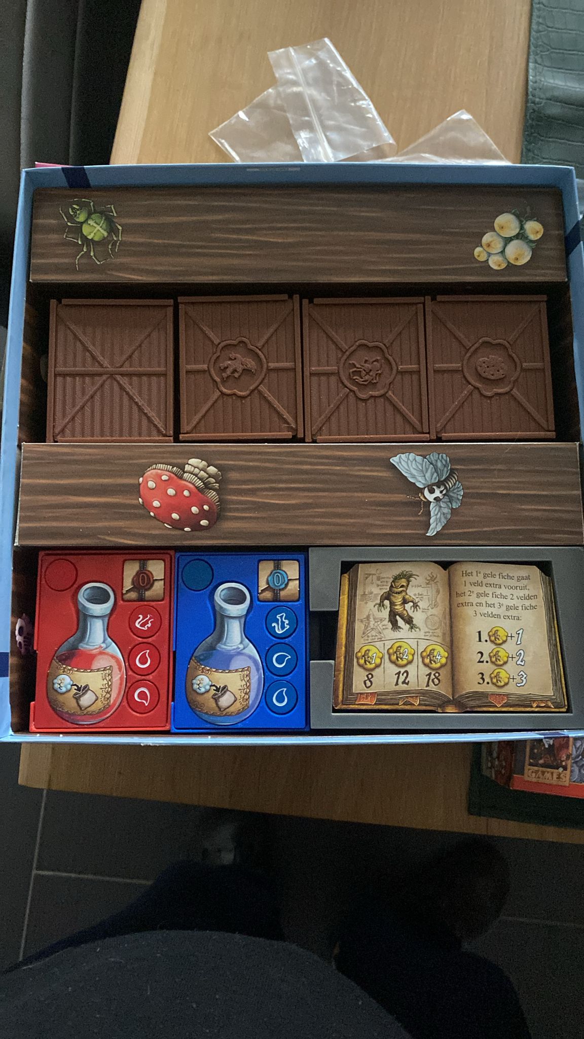 Quacks of Quedlinburg insert for fortuneteller cards and ingredient books