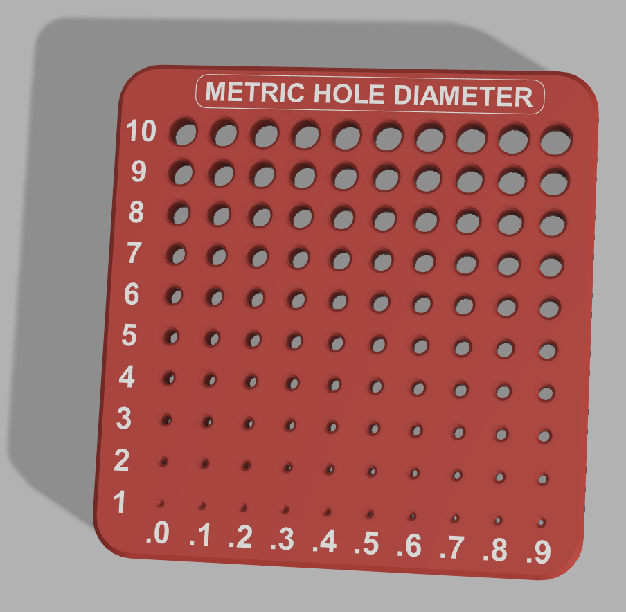 Metric Hole Diameter Gauge 1-10 mm