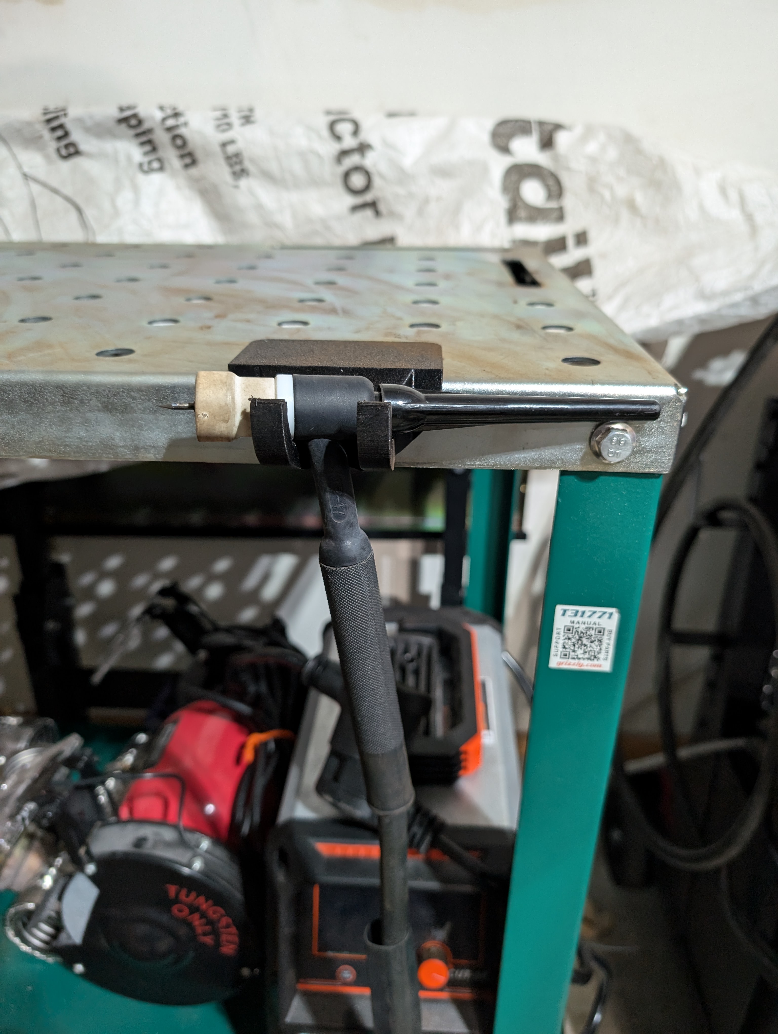 TIG torch holder for Grizzly T31771 welding table