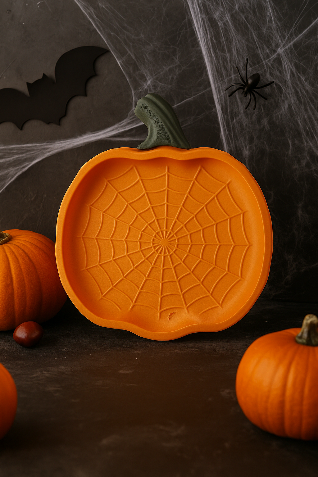 Pumpkin Spiderweb Tray