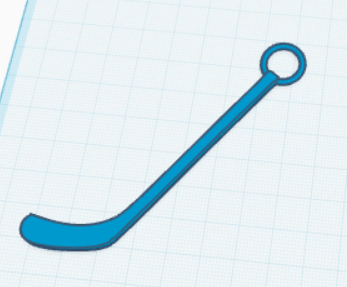 hockey stick keychain