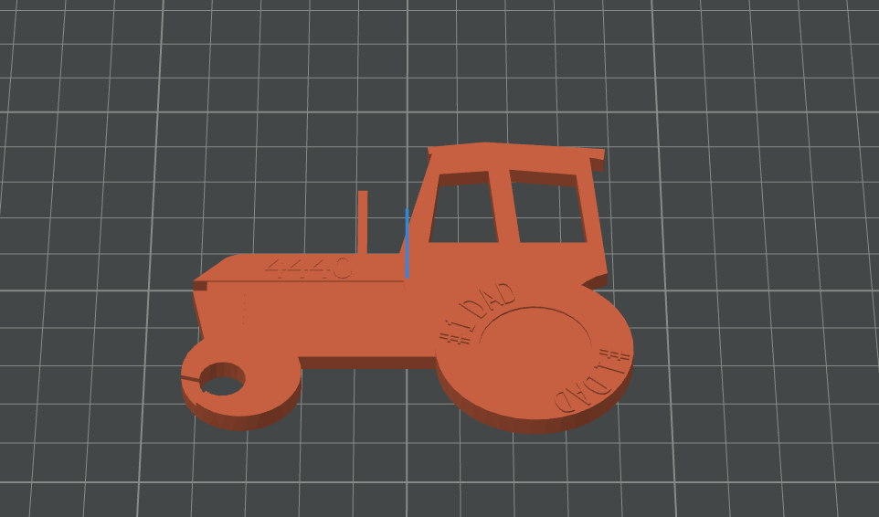 Fathers Day tractor keychain