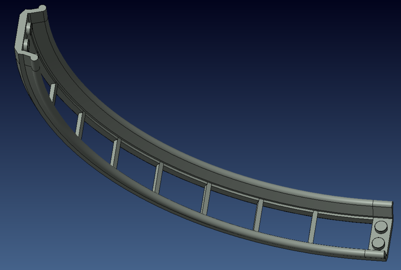 90° Roller Coaster rail (Lego compatible)