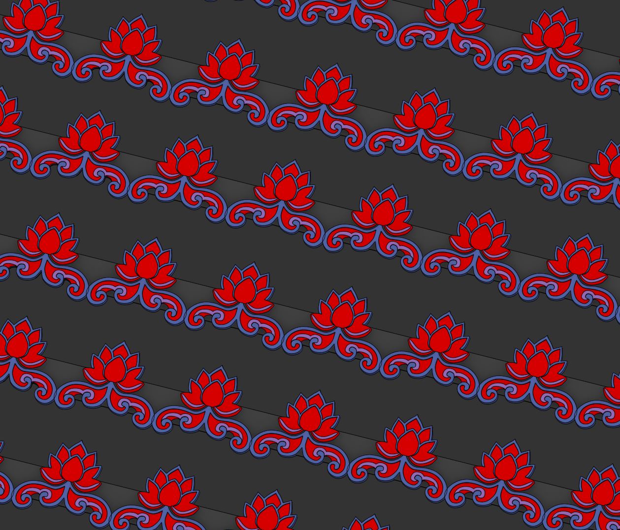 Buddha Lotus Flower Border – For Photo Frames, Shelves or Shrines or Altars