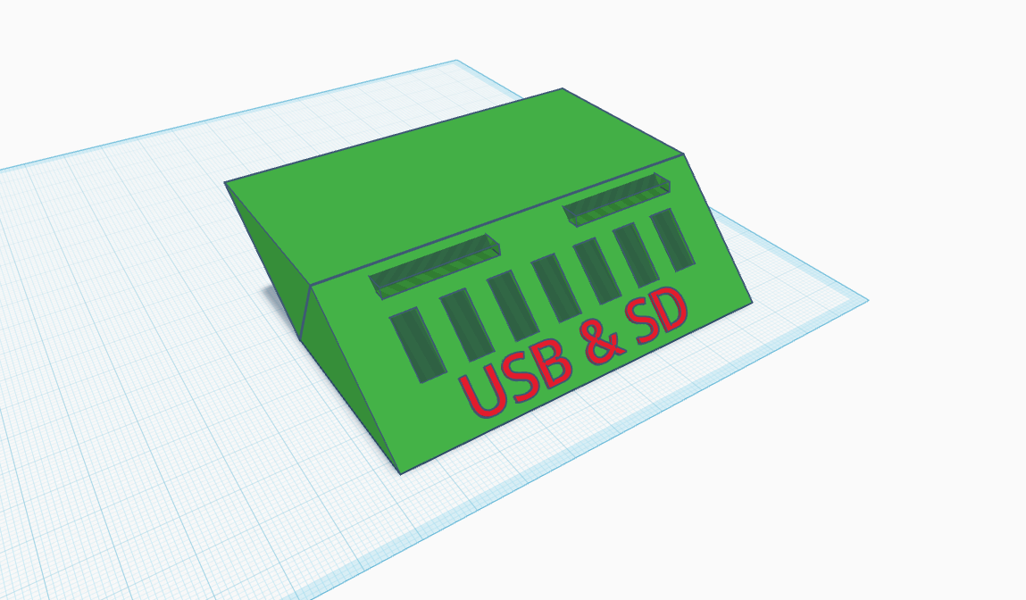 USB and SD card holder under desk
