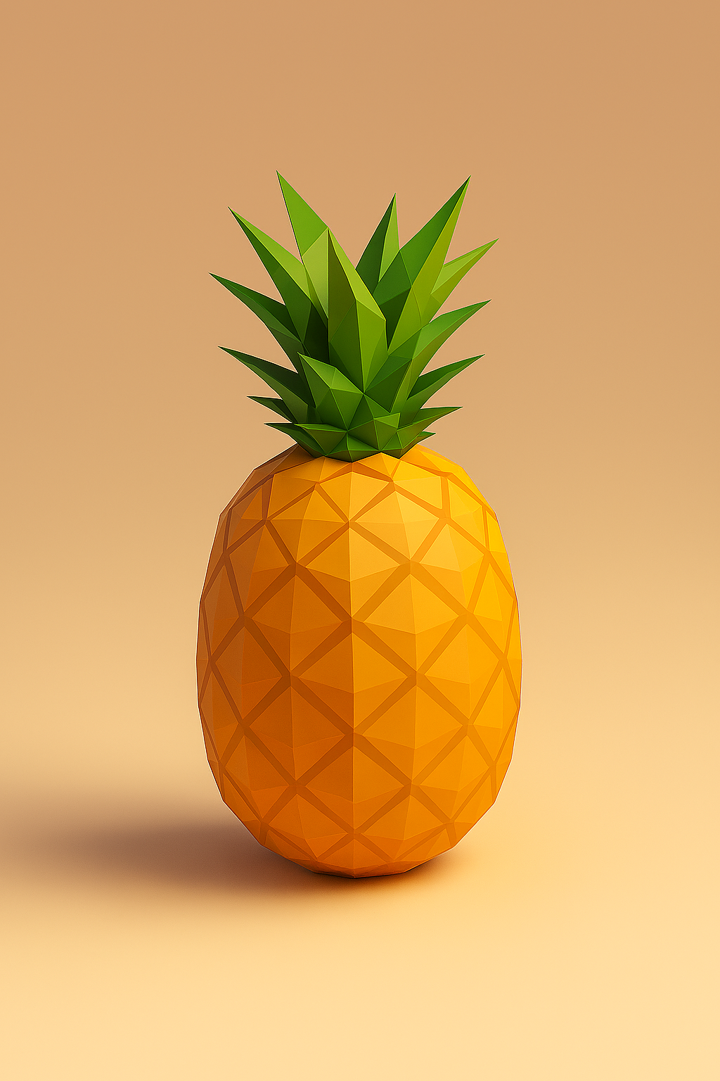 Low Poly Pineapple 3D Model