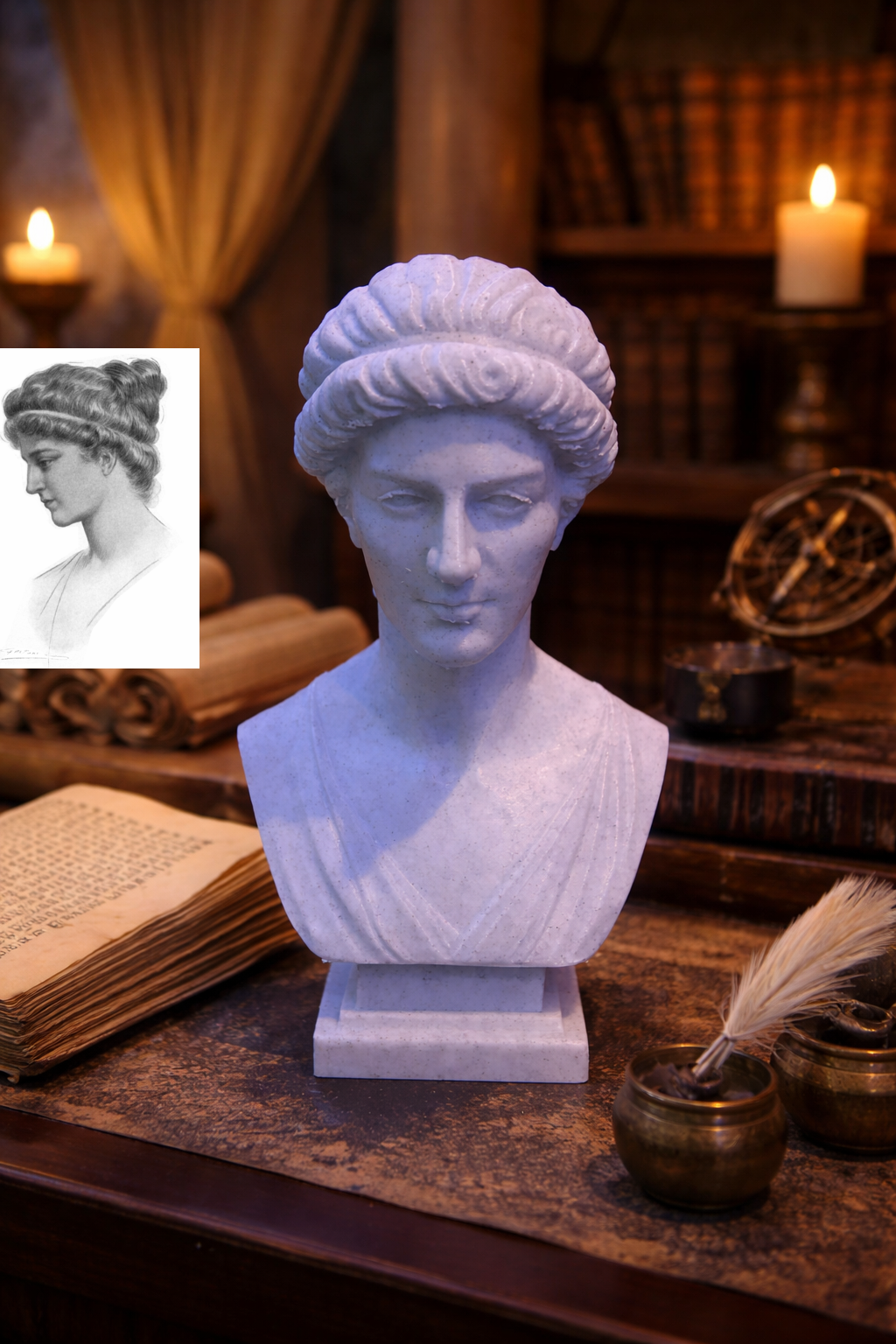 Hypatia of Alexandria (Hypatie) - Bust