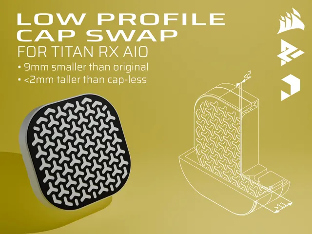 Low-Profile Cap Swap for Corsair TITAN RX AIO – SFF Friendly