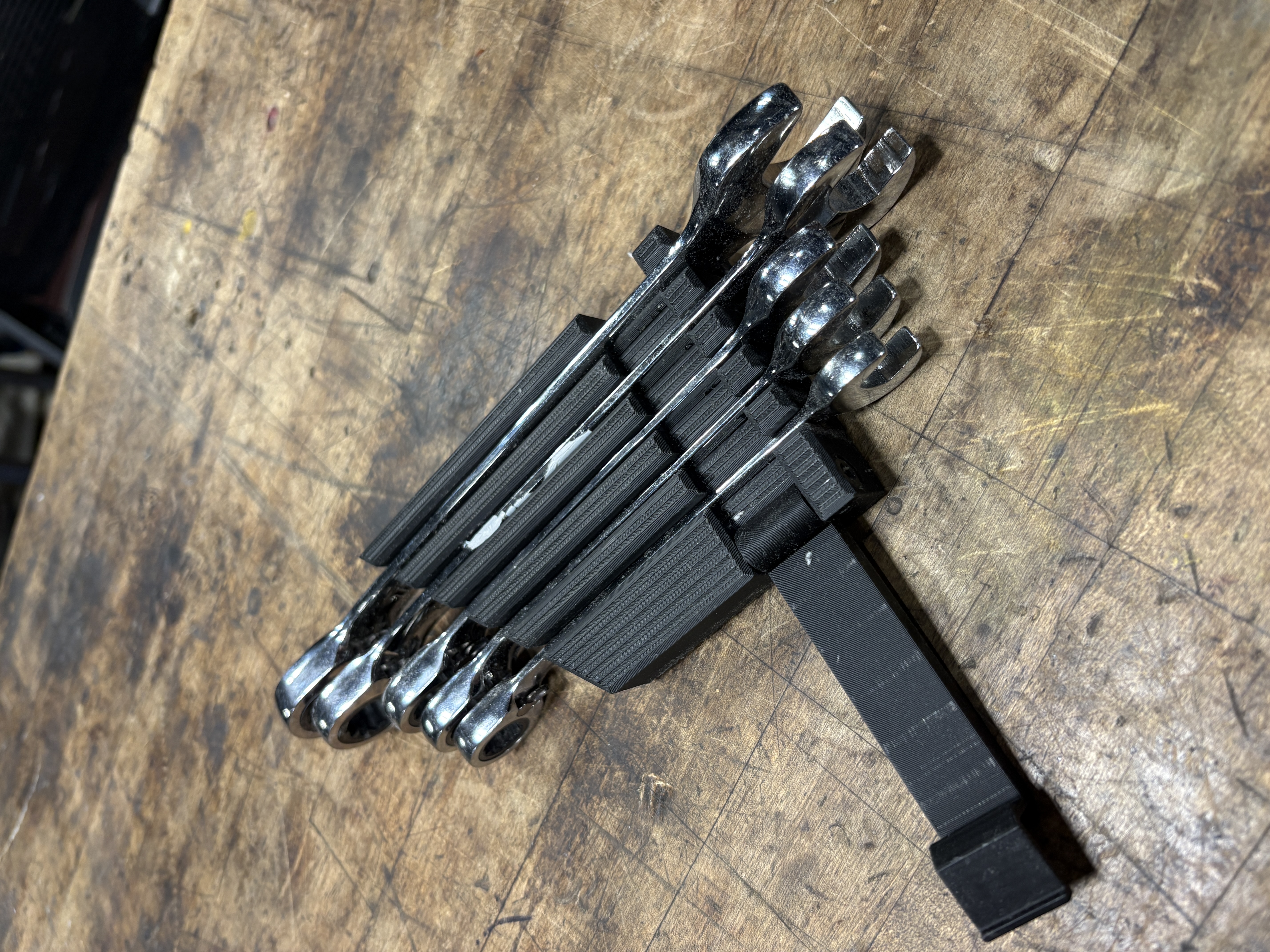 SAE wrench holder. Standard size gear wrenches.