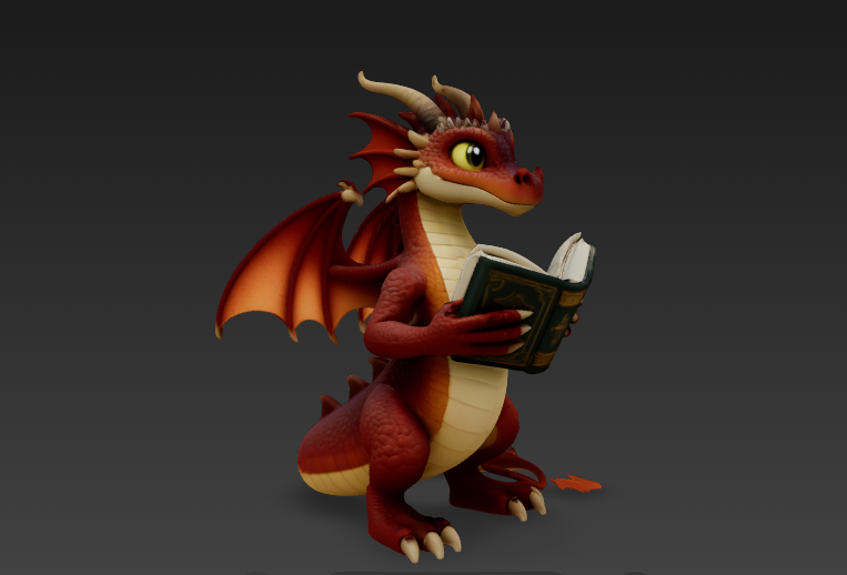 Dragon with book v2