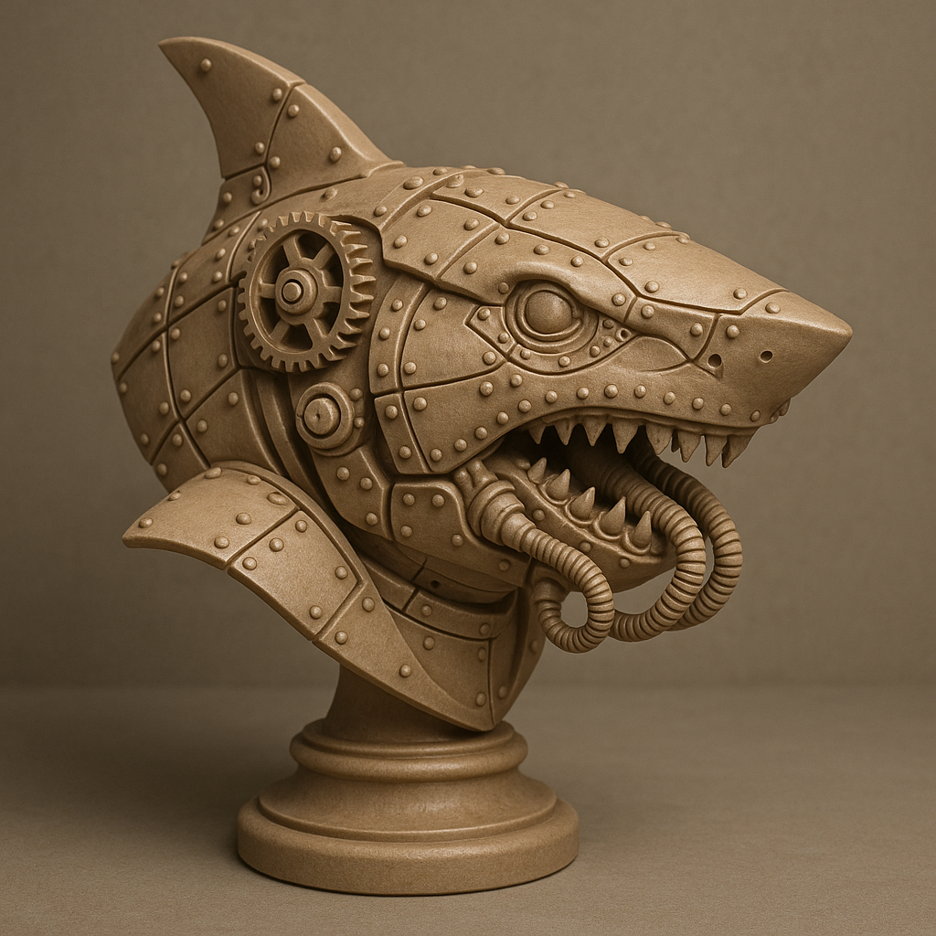 Steampunk Shark Bust