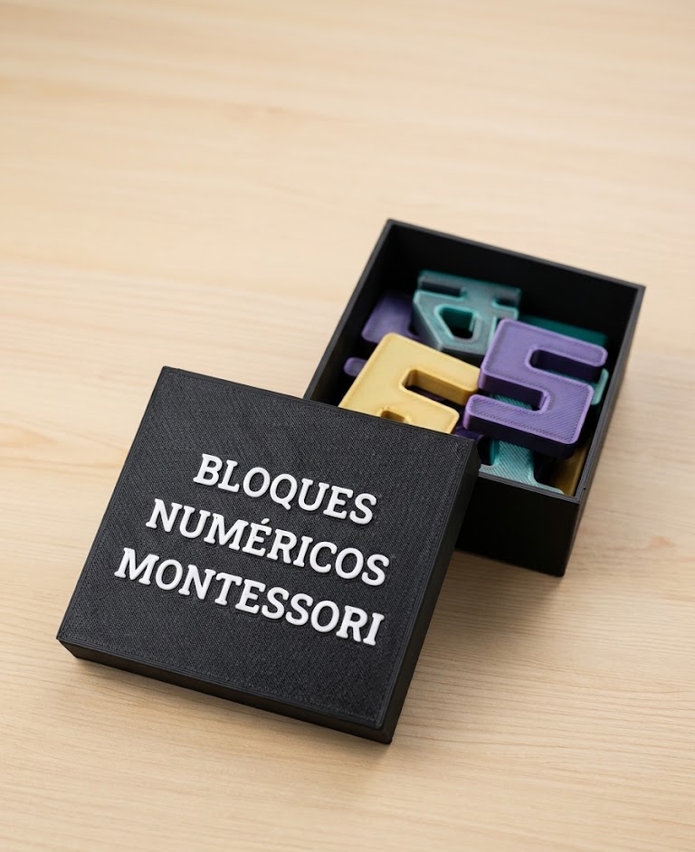Caja de Almacenamiento para Bloques Numéricos Montessori 3D model