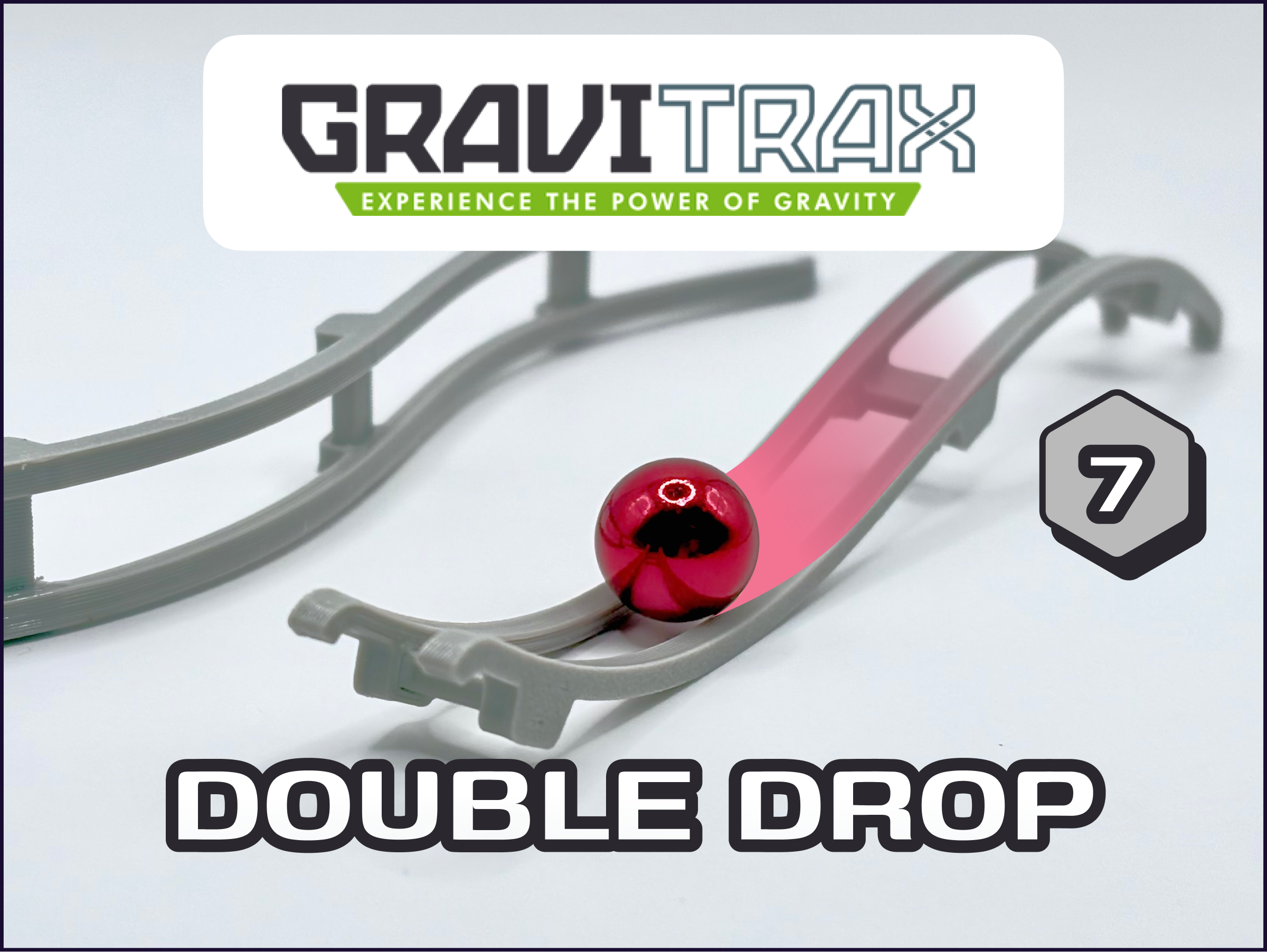 Gravitrax Double Drop Track - Clicks Together - Quick Print