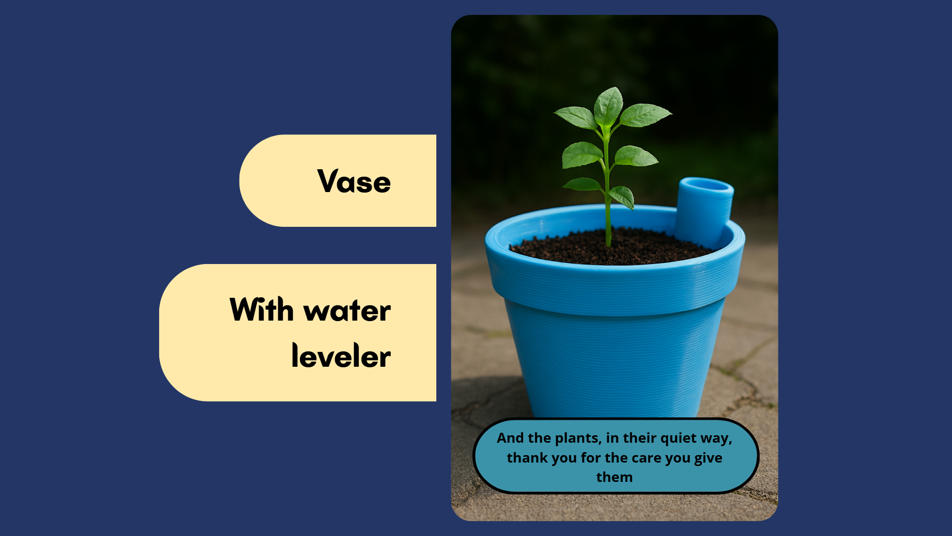 Vase with Water Leveler - For garden, living room, bathroom or kitchen