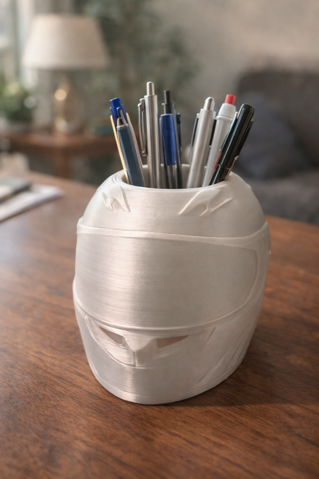 Helmet Pen Holder – Desk Organizer (Premium Model)