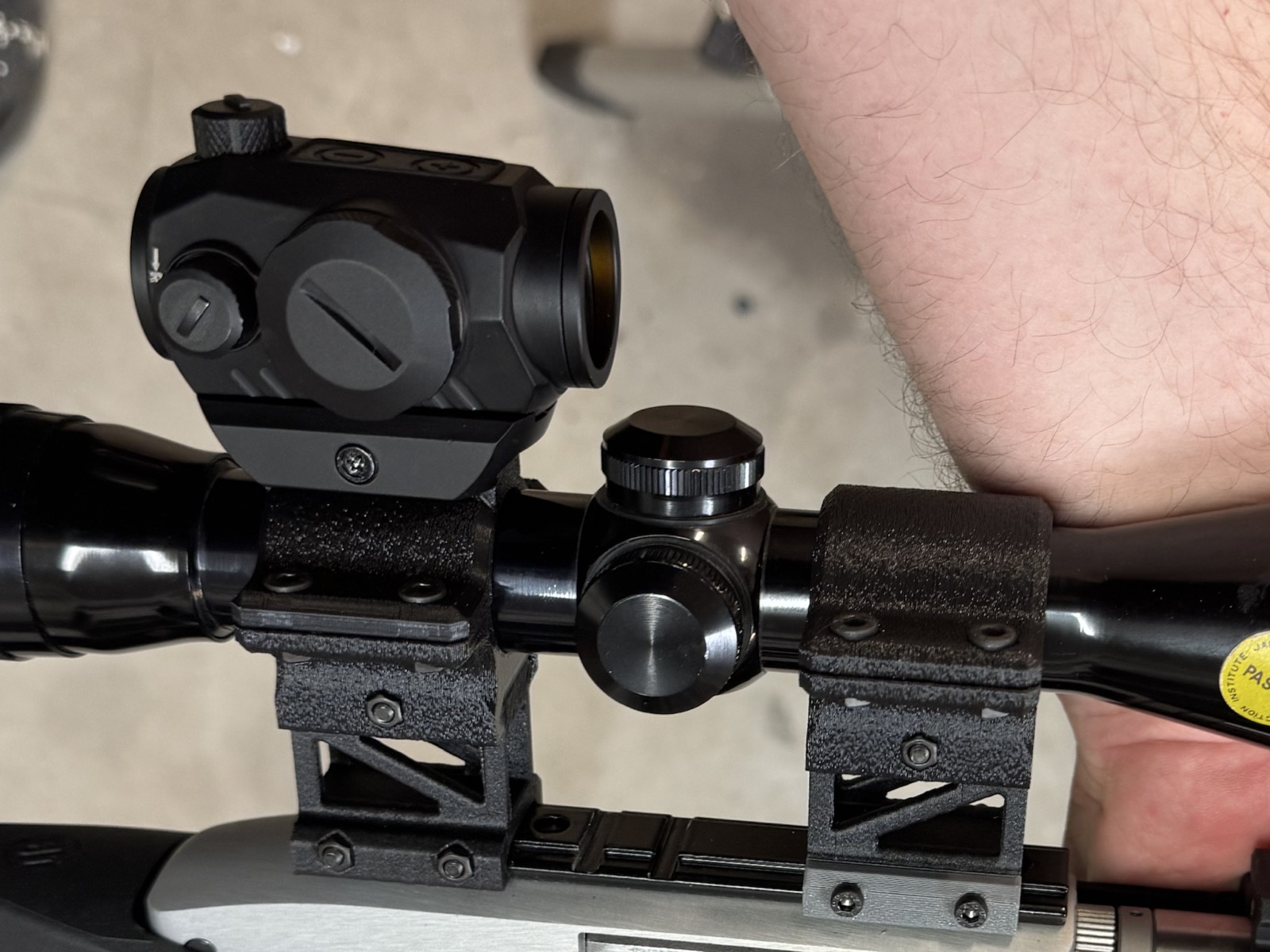 Picatinny scope mount and 20mm raiser, with options for stacking sights