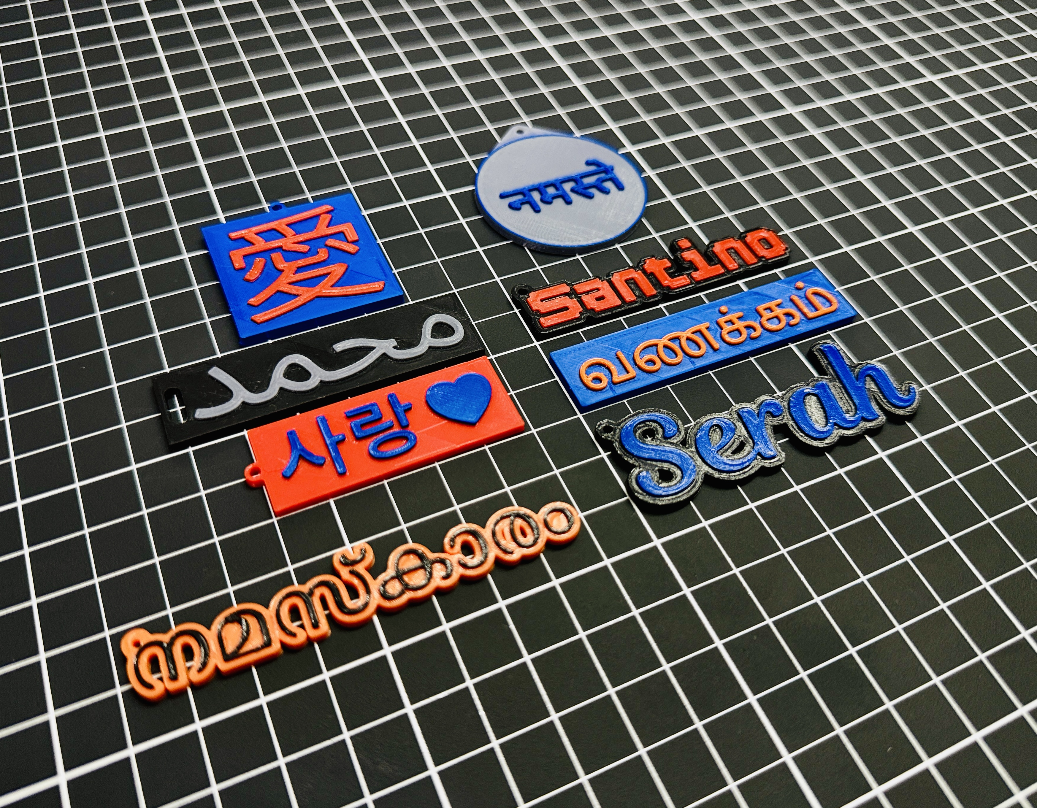 Multilingual Name Tags & Keychains