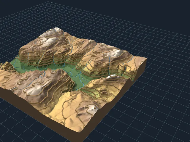 Yosemite Valley 3D Printable Relief Map: El Capitan to Half Dome (11 km, 150 mm)