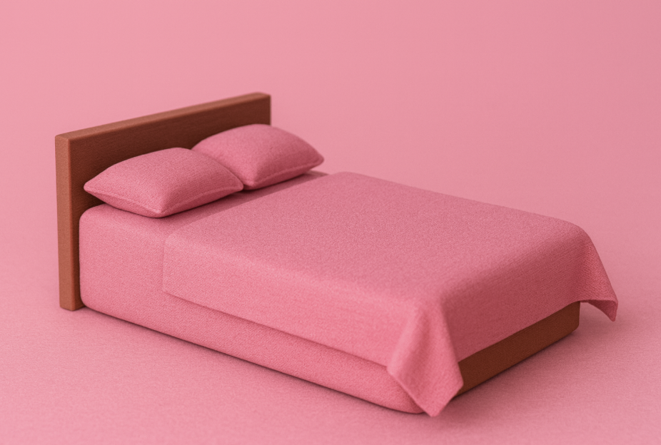 Miniature Bed with Pillows