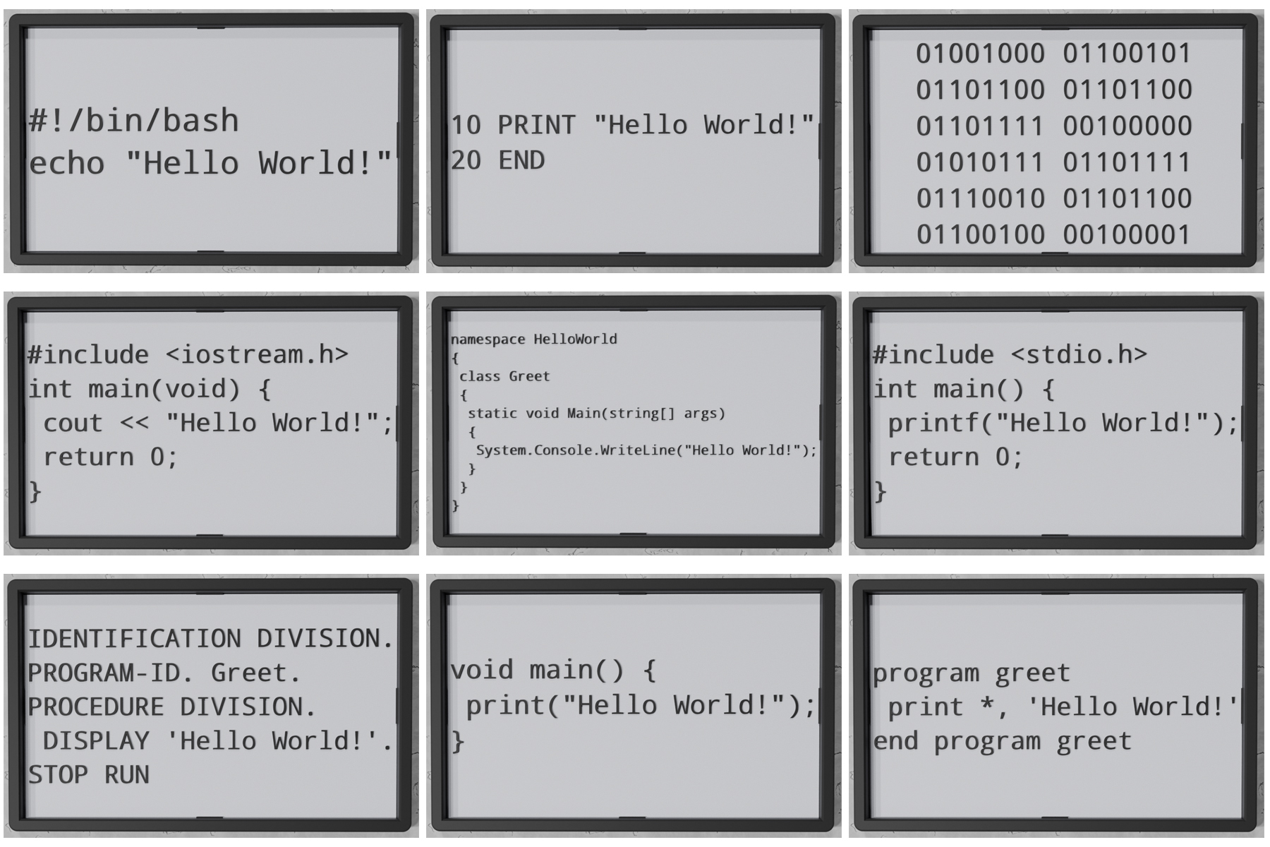 Miniatura 2 do modelo 3D Hello World Programmer Signs