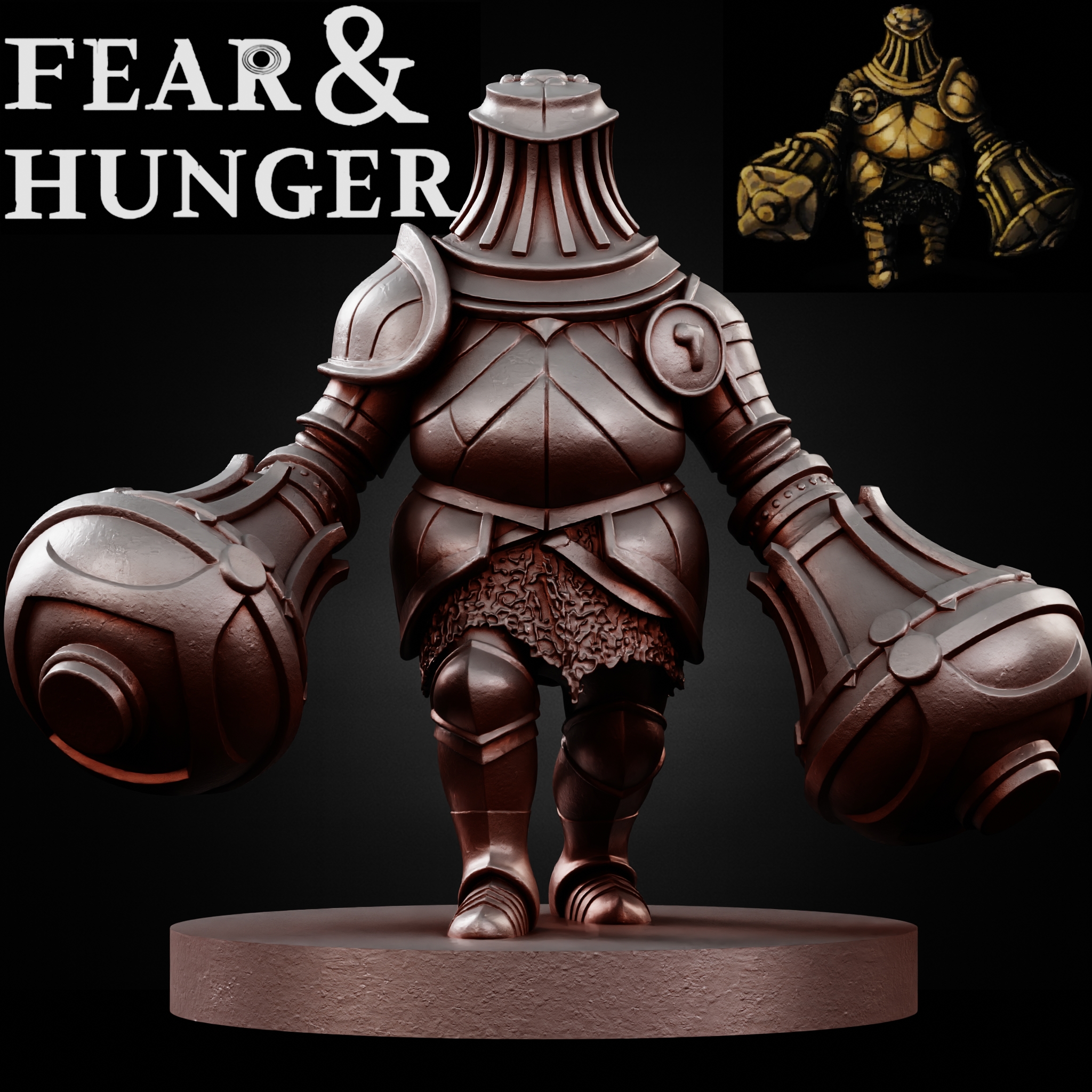 FEAR AND HUNGER TABLETOP D&D RPG miniature figurine – scale STL Fan Art