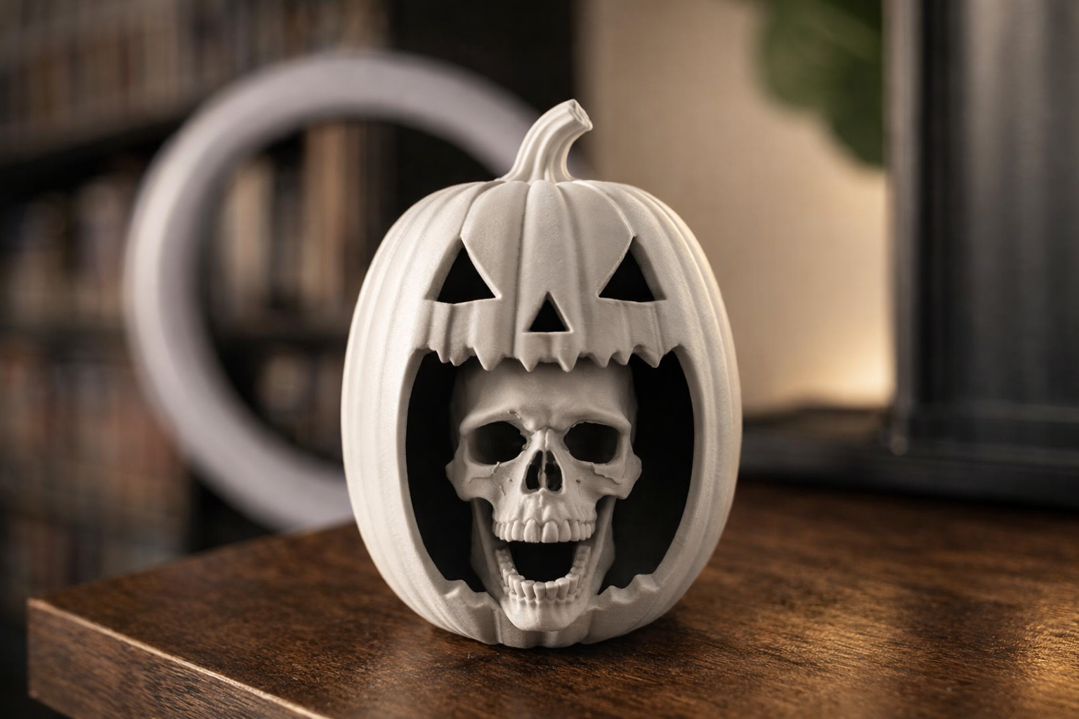 Halloween pumpkin with skull 3D model by ShoheiY