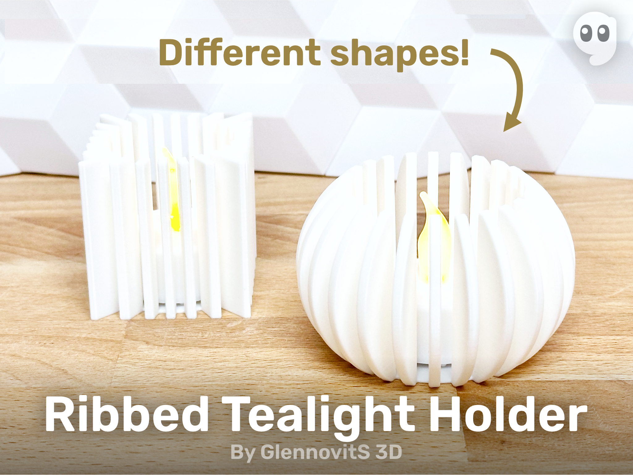 Ribbed Tealight Holder (stand for LED lights with beautiful shadows)