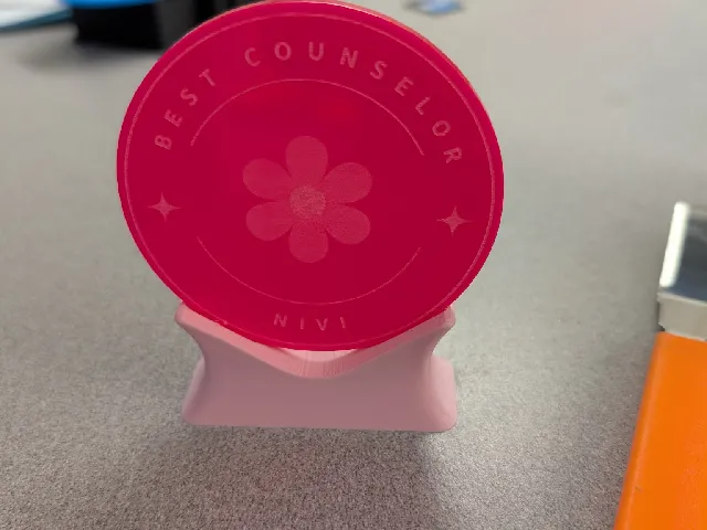 Base for an 3" laser cut circle trophy