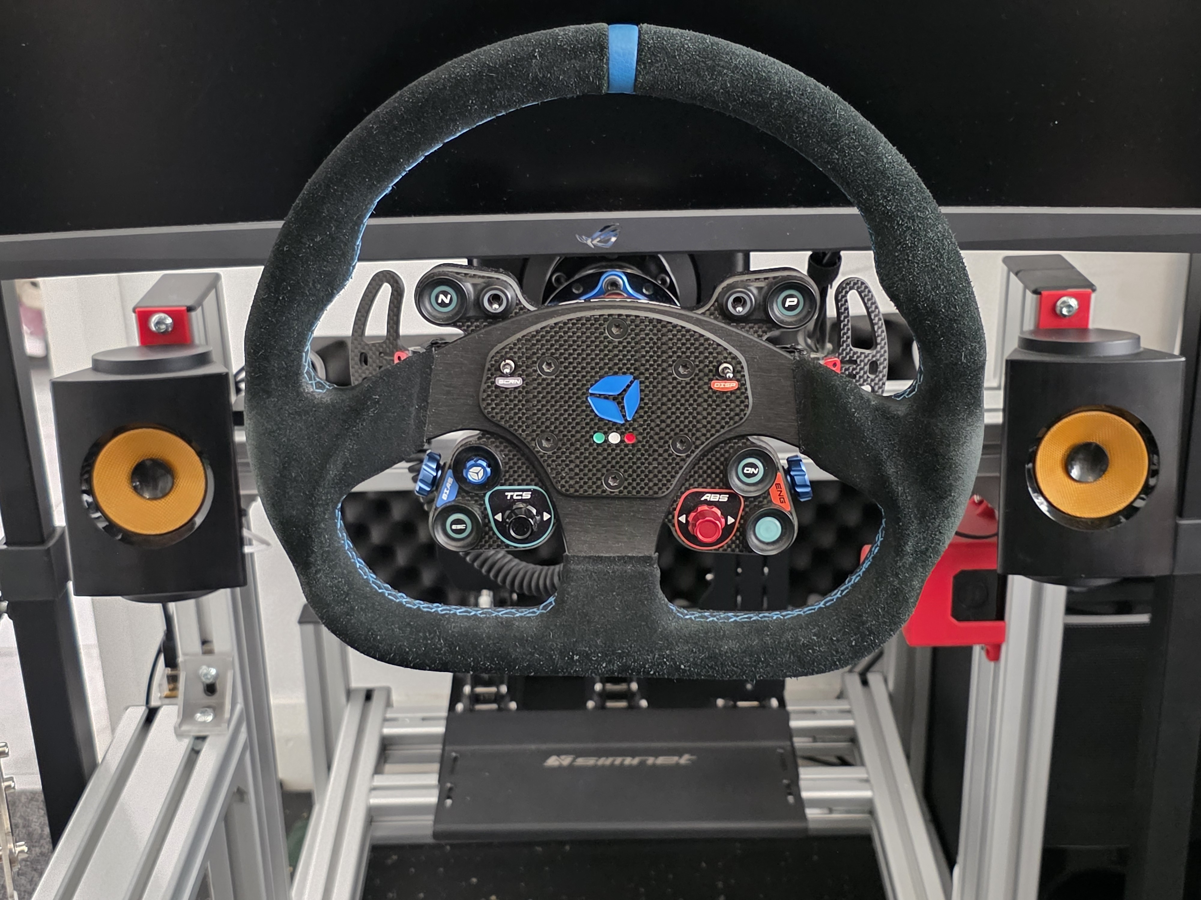 Sim racing rig surround sound speaker key hole mount for aluminium extrusion LG and others