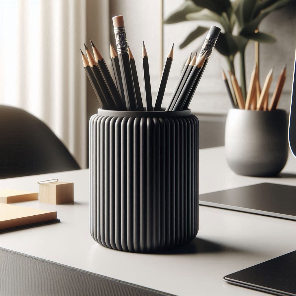 Modern Ribbed Pencil Holder, Toothbrush Holder