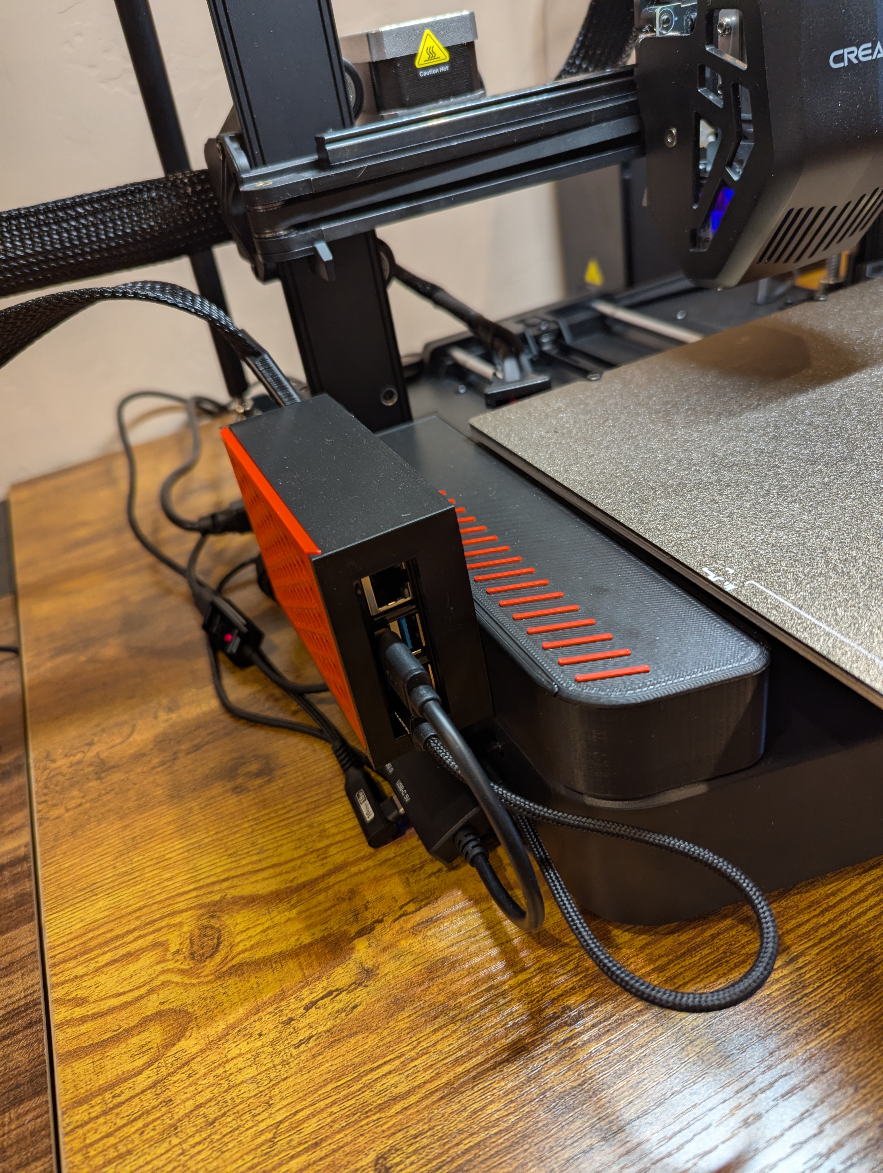 Ender 3 v3 KE / SE Storage Box with cable holder and removable Raspberry Pi 4B case